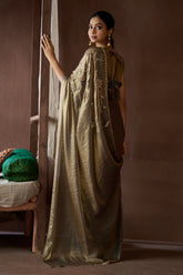 Designer Pastel Green Bridal Saree in Silk with Stone Work and Sequins for Weddings